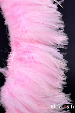 Frange coq - long. plumes 10-15 cm - rose tendre
